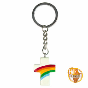 Schlüsselanhänger: Kreuz (Regenbogen)