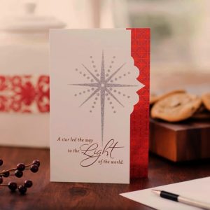 Weihnachtskarte: A star led the way to the Light (18 Stück)