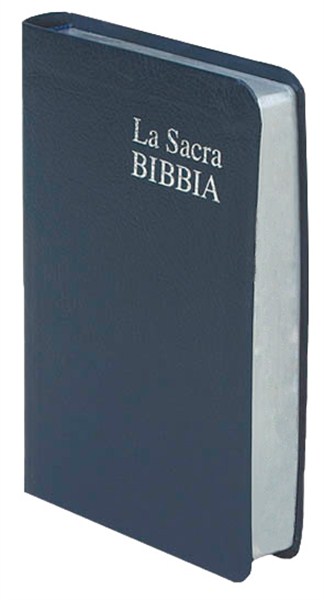 Bibbia Nuova Diodati Piccola – Pelle Blu Taglio Argento (C03PB)