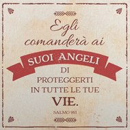 Targa in metallo: Egli comanderà ai suoi angeli di proteggerti
