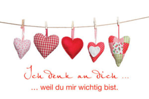 Faltkarte: Ich denk an dich, weil du mir wichtig bist (5 Stk)