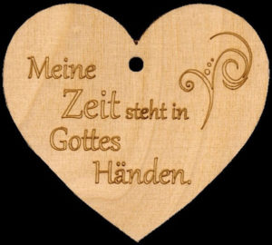 Geschenkanhänger: Holzherz - Meine Zeit steht in Gottes Händen