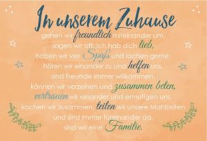 Wandschmuckschild: In unserem Zuhause