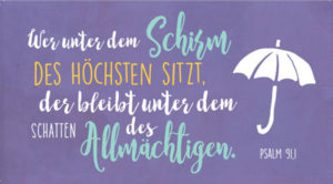 Wandschmuckschild: Wer unter dem Schirm