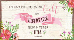 Metallschild: Gleichwie mich der Vater liebt