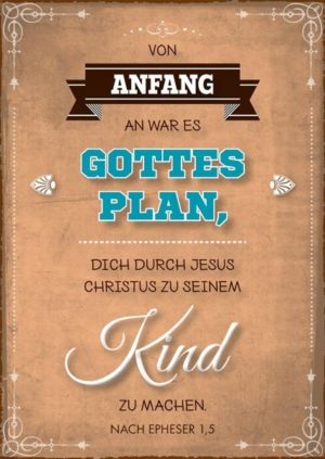 Postkarte: Von Anfang an war es Gottes Plan...