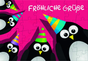 Puzzle-Karte: Fröhliche Grüsse