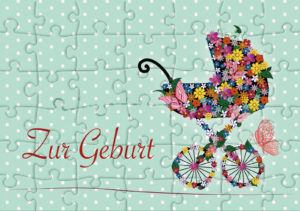 Puzzle-Karte: Zur Geburt
