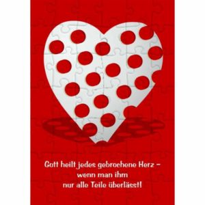 Puzzle-Karte: Gott heilt jedes gebrochene Herz