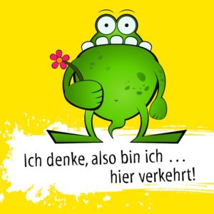 Kühlschrankmagnet: Frosch - Ich denke also bin ich...