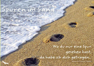 Faltkarte: Spuren im Sand