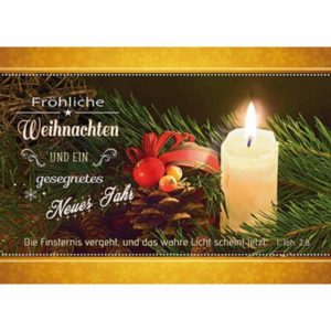 Postkarten Weihnachten/Neujahr: Kerzen (6 Stück)