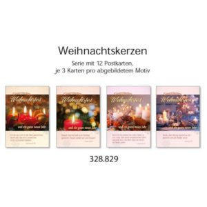 Postkarten-Serie Weihnachten: Kerzen (12 Stück)