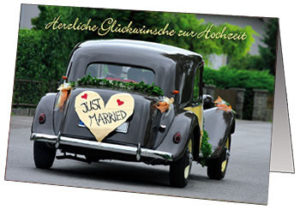 Faltkarte: Just Married (5 Faltkarten)