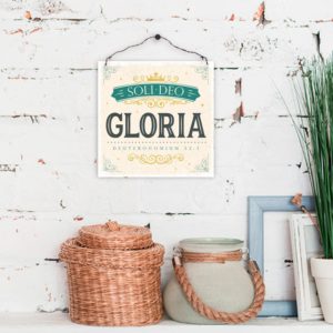 Holzschild: Soli Deo Gloria Deuteronomium 32:3