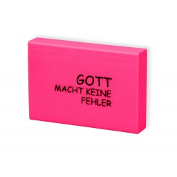 Radiergummi: Gott macht keine Fehler (Neon-Pink)