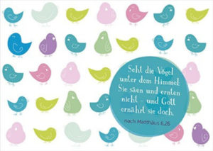 Postkarten: Seht die Vögel unter dem Himmel (4 Stück)