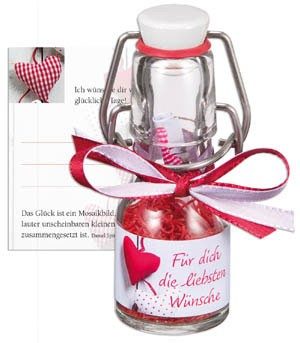 Flaschengruss Mini: Für dich die liebsten Wünsche