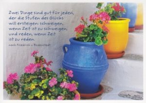 Postkarte: Zwei Dinge sind gut für jeden ...