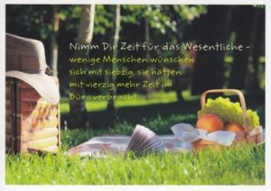Postkarte: Nimm Dir Zeit für das Wesentliche