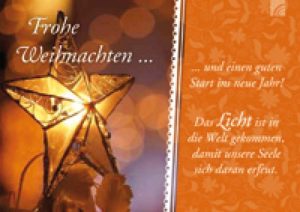 Laternenkarte: Frohe Weihnachten und einen ...