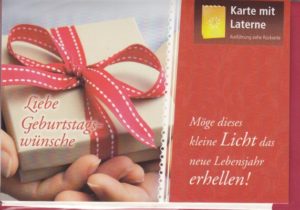 Laternenkarte: Liebe Geburtstagswünsche