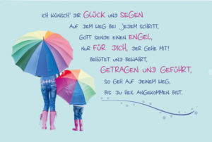Faltkarte: Ich wünsch' dir Glück und Segen (Motiv Frau und Kind)