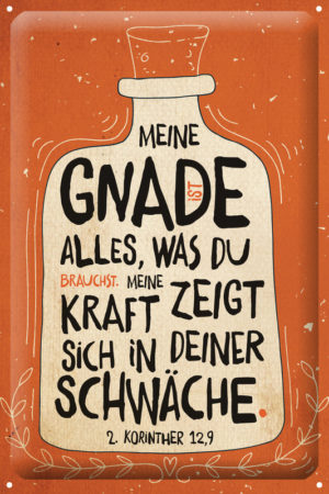 Metallschild: Meine Gnade ist alles