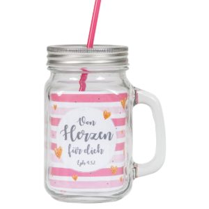 Glas-Trinkbecher: Von Herzen für dich