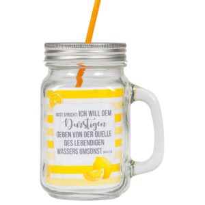Glas-Trinkbecher: Ich will dem Durstigen geben