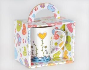 Jumbotasse: Gott denkt an uns (Herzblumen)