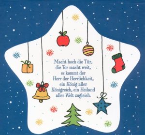 Weihnachtsteller - Macht hoch die Tür