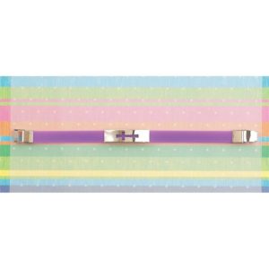 Armband: Purple - Silicone bracelet with metal cutout cross - 19 cm