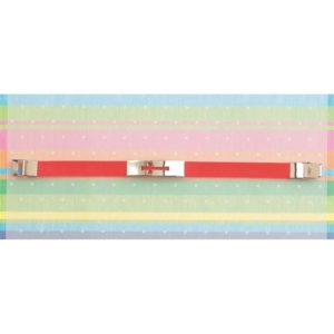 Armband: Red - Silicone bracelet with metal cutout cross - 19 cm