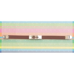 Armband: Brown - Silicone bracelet with metal cutout cross - 19 cm