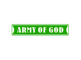 Narrow Road Street Sign: Army Of God
