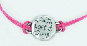 Armband: Faith Hope Love - pink