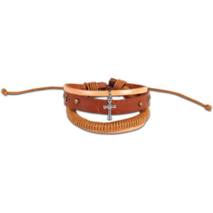 Faith Gear Bracelet - Wrapped Cord Cross