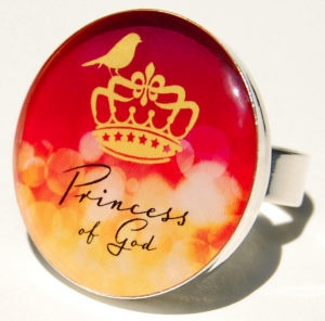 Ring: Princess of God rot/gelb/schwarz/weiss (25 mm)