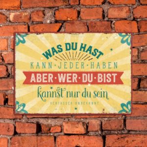 Metallschild: Was du hast kann jeder haben, aber ...