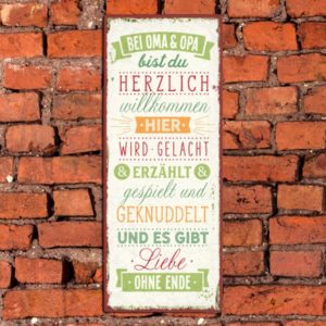 Metallschild: Bei Oma & Opa