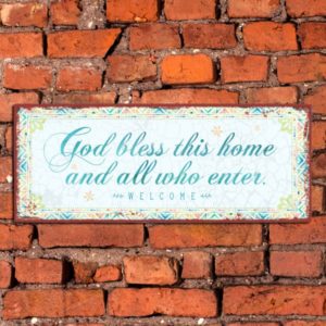 Metallschild: God bless this home