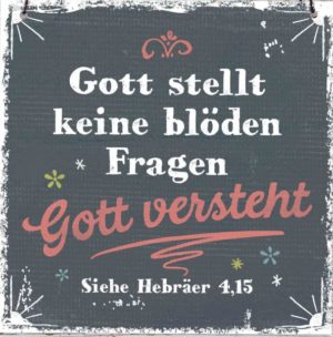 Holzschild: Gott stellt keine blöden...