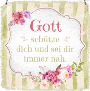 Holzschild klein: Gott schütze dich