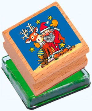 Stempel - Set: Weihnachtsmann mit Rentier