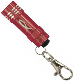 Karabiner-Taschenlampe mit drei LED (rot)