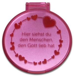 Taschenspiegel: Herzen (rosa)