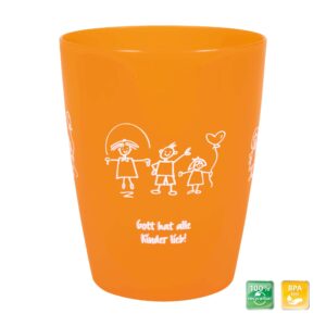 Kinderbecher: Gott hat alle Kinder lieb (orange)