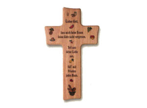Holzkreuz: Lieber Gott