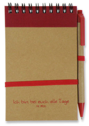 Notizbuch: Ich bin bei euch alle Tage (mit Kugelschreiber)